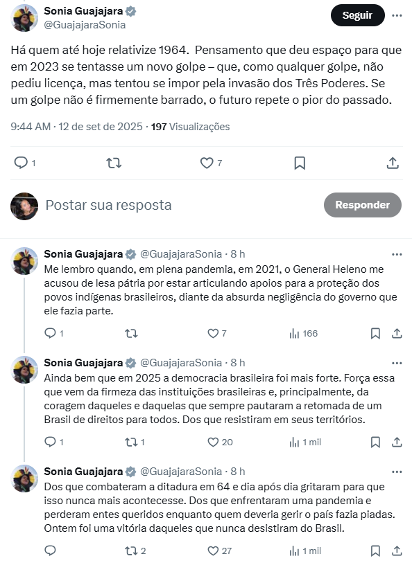 Sonia Guajajara relembrou a pandemia.