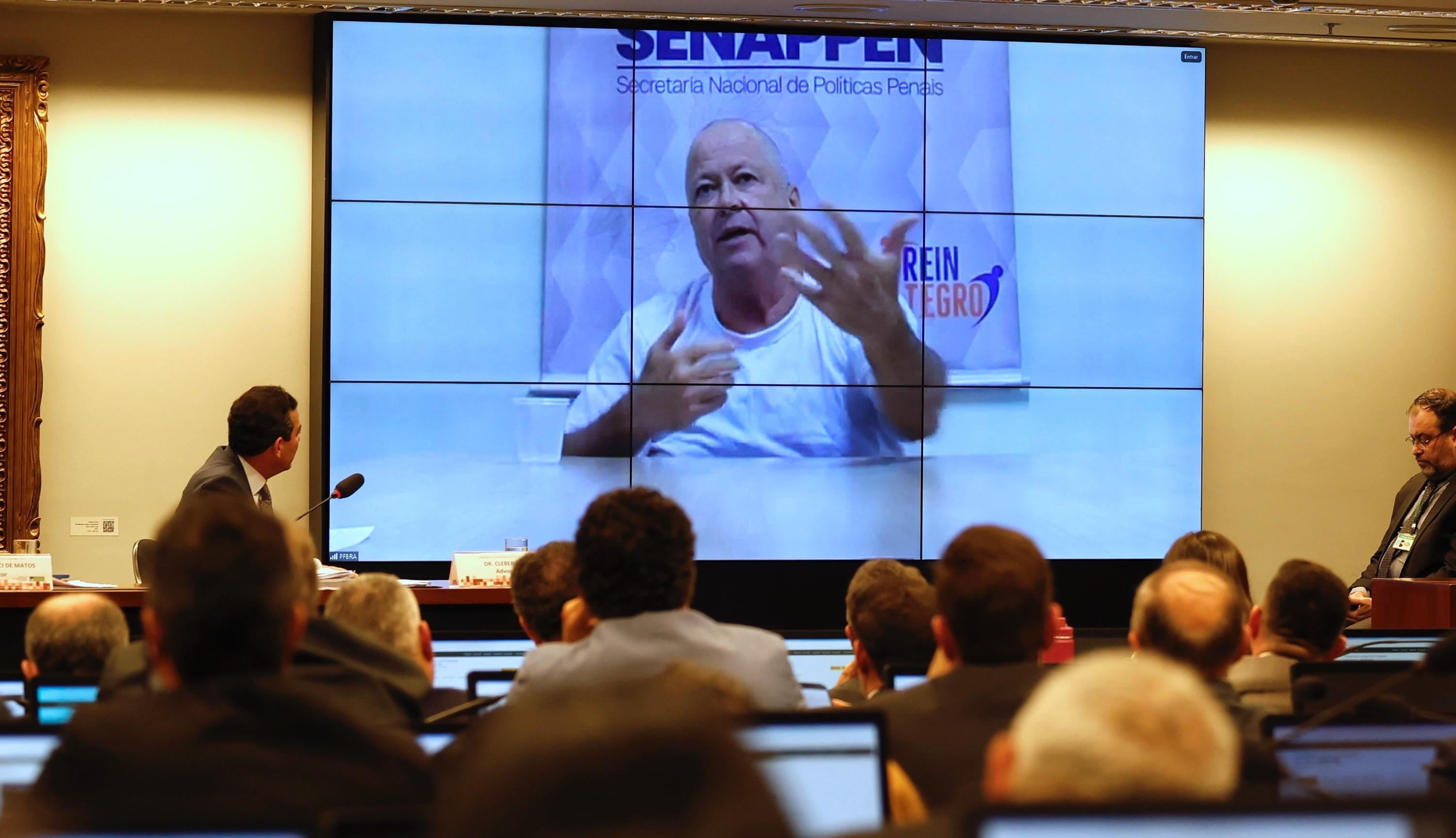 Chiquinho Brazão durante audiência na Câmara quando ainda era deputado e estava preso.