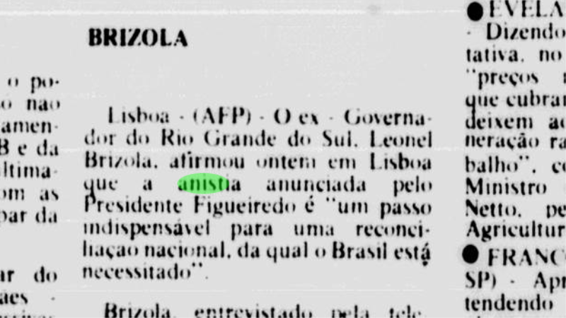 Mesmo controversa, anistia proposta pelo governo satisfez parte da oposição.