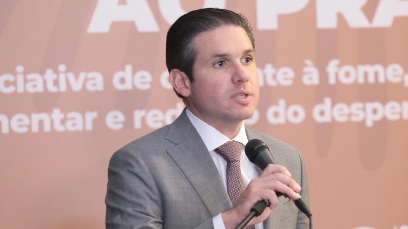 Hugo Motta no evento de lançamento da Agenda Legislativa Pacto contra a Fome.