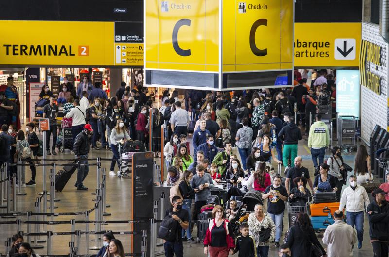 Terminal de passageiros de Guarulhos, em São Paulo.