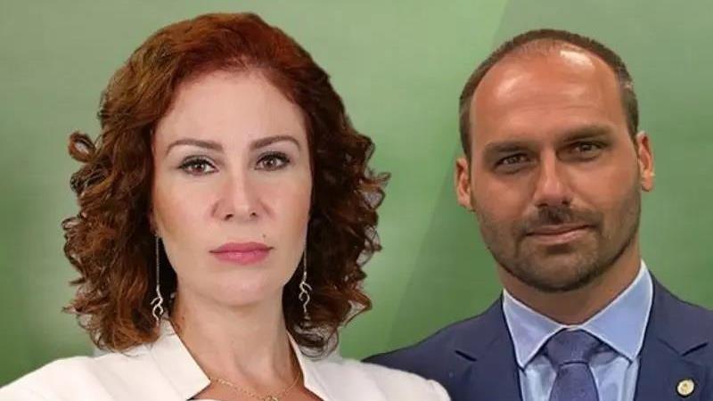 Carla Zambelli e Eduardo Bolsonaro mantêm os gabinetes em atividade mesmo fora do país.