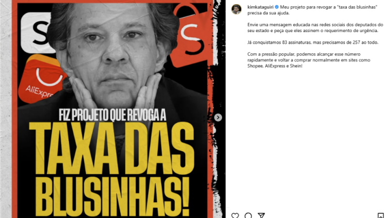 Publicação de Kim Kataguiri. 