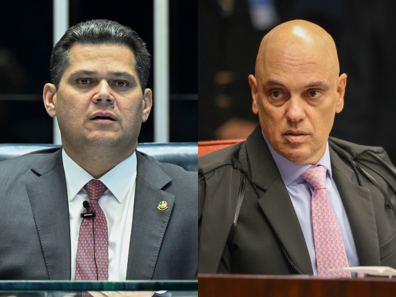 Presidente do Senado, Davi Alcolumbre, e ministro Alexandre de Moraes.