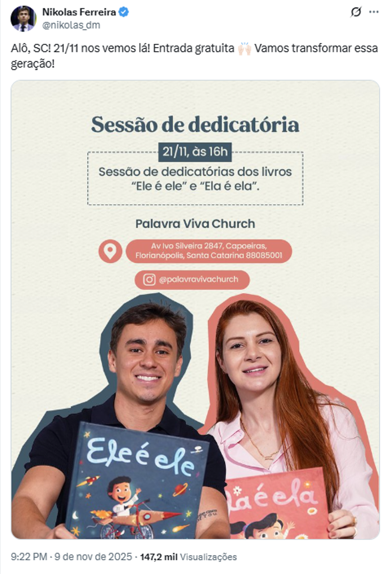 Anúncio da sessão de dedicatórias realizada pelos parlamentares. 