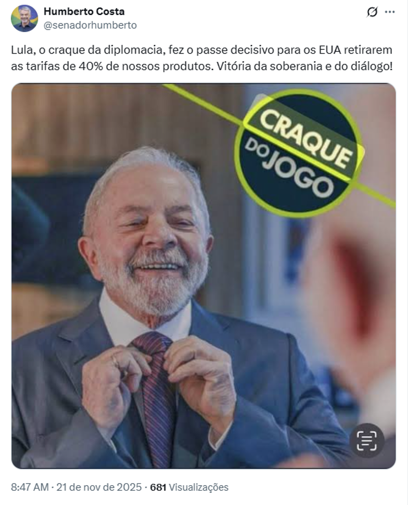 Publicação de Humberto Costa.