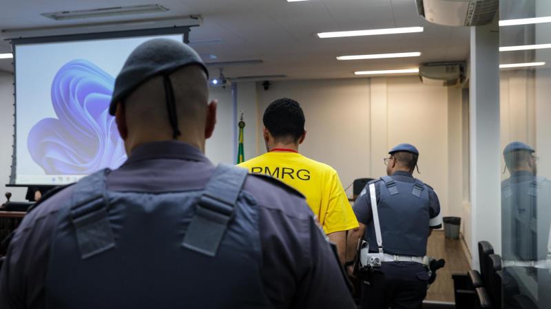 Audiência de custódia em São Paulo.