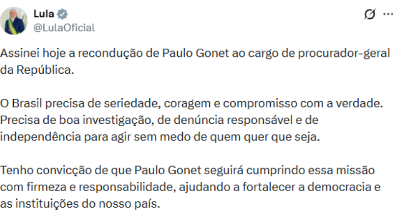 Lula diz que Brasil precisa de 