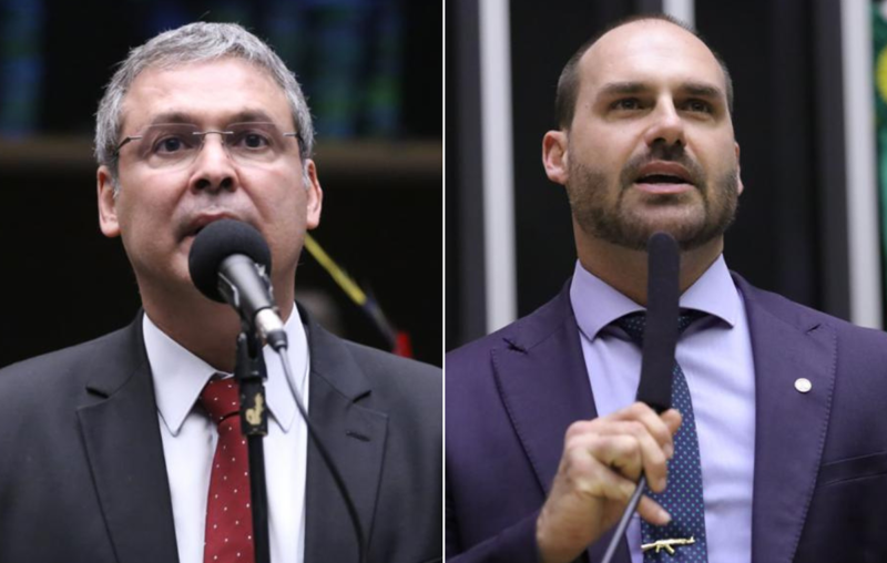 Lindbergh Farias e Eduardo Bolsonaro.