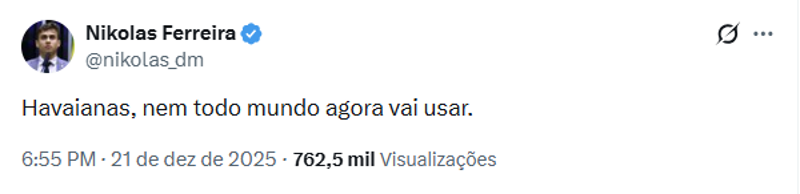 Tuite Nikolas Ferreira.