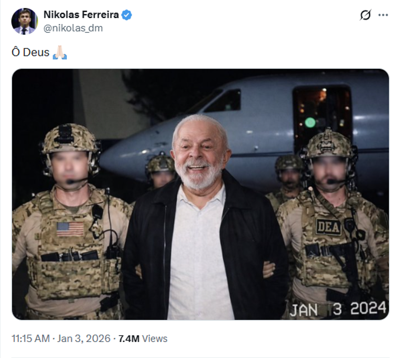Publicação de Nikolas Ferreira no X.