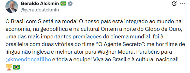 Alckmin afirma que 