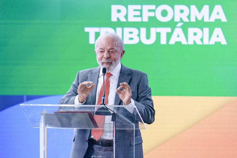 Presidente Lula durante Cerimônia de lançamento do Portal da Reforma Tributária.