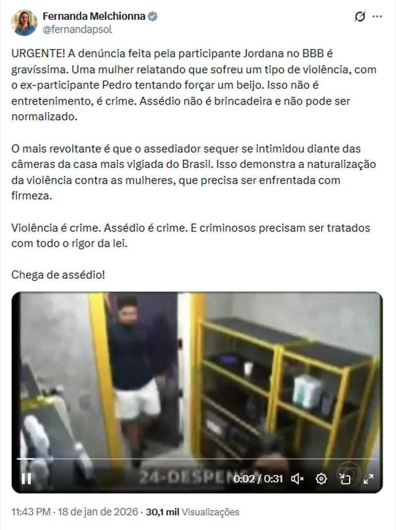 Publicação de Fernanda Melchionna. 