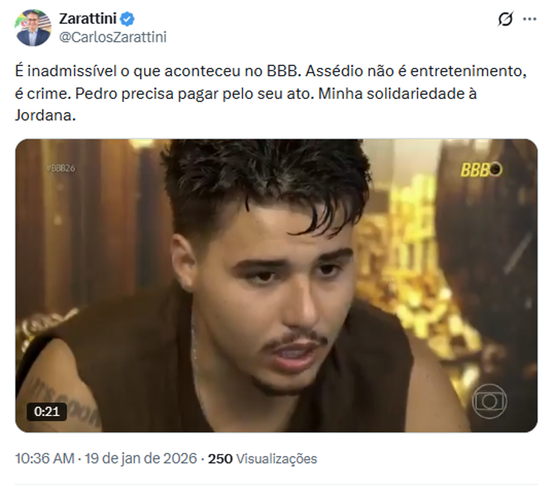 Publicação de Carlos Zarattini.