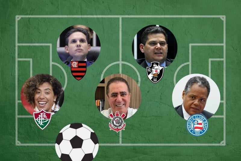 Presidentes das duas Casas torcem para times rivais.