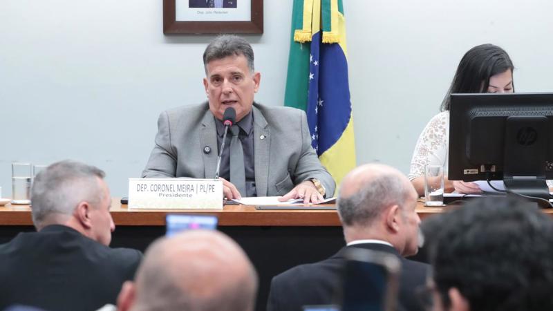 Coronel Meira na reunião de instalação da Comissão de Segurança Pública. 