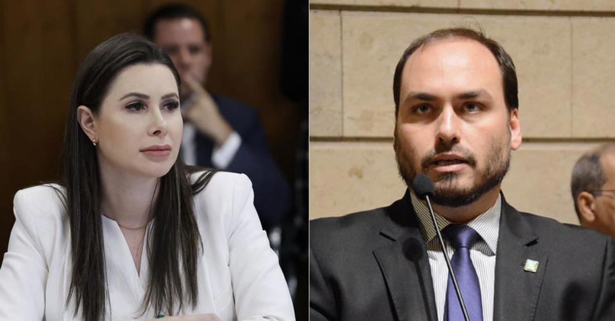 Carlos Bolsonaro anuncia aliança com Caroline de Toni para o Senado