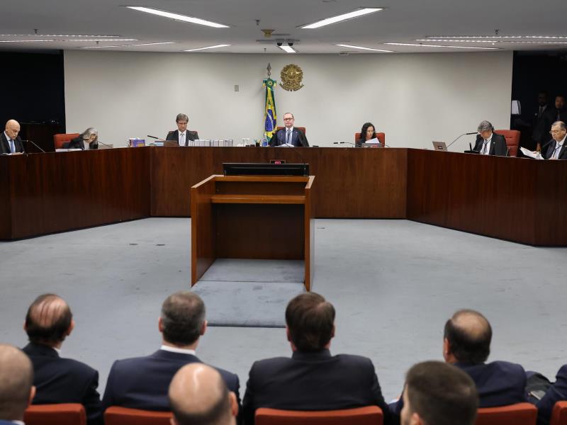 Primeira Turma do STF no julgamento de acolhimento da denúncia contra Bolsonaro e outros sete.