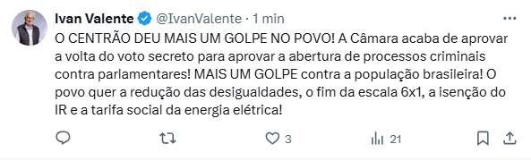 Post feito por Ivan Valente