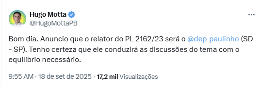 O Presidente da Câmara defende a pacificação sobre o projeto.