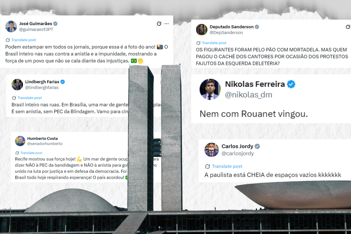 Protestos deste domingo dividem reação de parlamentares nas redes.
