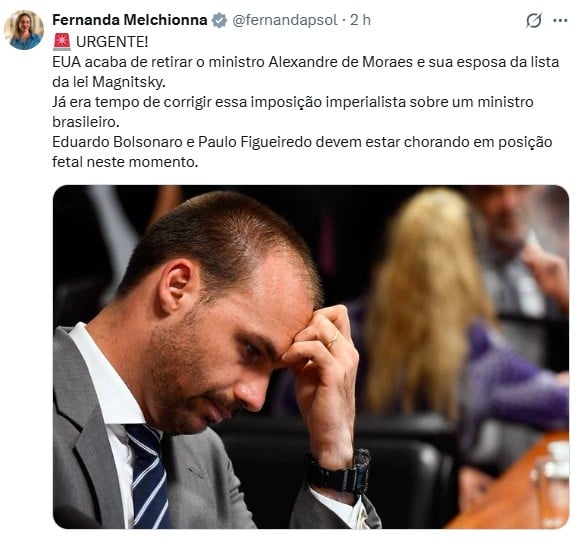 Post de Fernanda Melchionna no X.